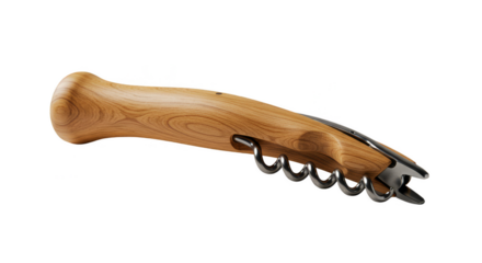 Isolated Corkscrew Wooden Handle Metal Steel Opener Tool Object Photo