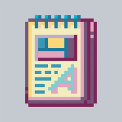 notepad with article sign in pixel art style