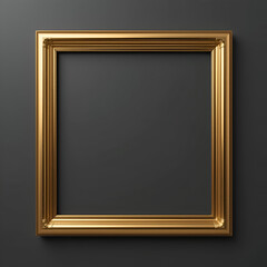 A polished golden rectangle frame with rounded corners, a minimalist design element with a subtle sheen.