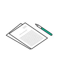 書類とペンのイメージベクターイラスト