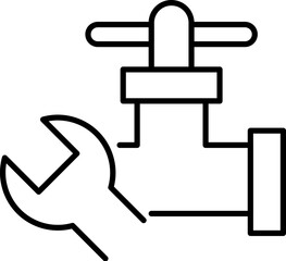 Broken Pipes Pictogram for Graphic Design, Web Sites, Cards, Books, Articles