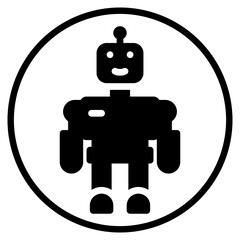 robot glyph icon