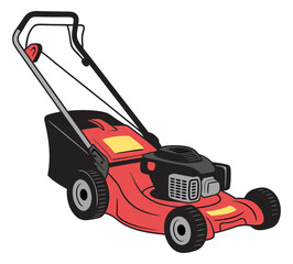 Lawn Mower Grass Landscape Logo Sign Vector Graphic Silhouette Shape Clipart Digital Art Illustration