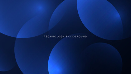 Dark blue technology background with glowing circles