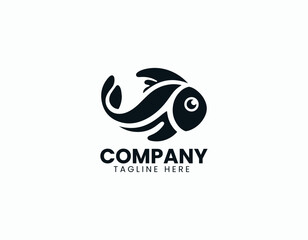 Obraz premium Simple Generic Fish Illustration with Round Eyes Vector Logo Design