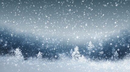 Obraz premium Winter Snowfall in a Quiet Forest