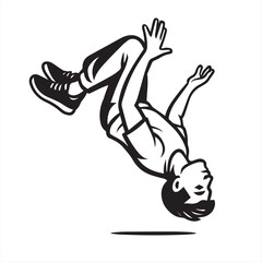 vector illustration of a man jumping