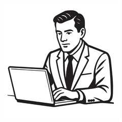 businessman working on laptop