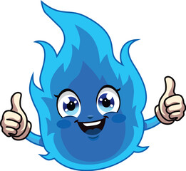 Cute blue flame vector illustration