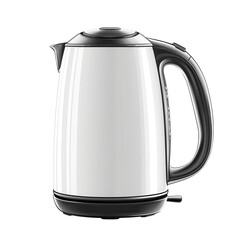 Fototapeta premium An elegant white electric kettle ready to brew a warm beverage for cozy on transparent background