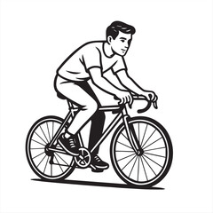 Obraz premium man riding a bike