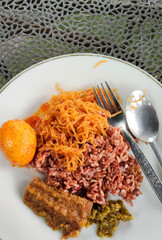 Indonesian traditional food nasi rames