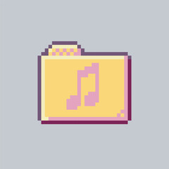 folder with melody sign in pixel art style with isolated background