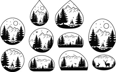 Set of camping vector