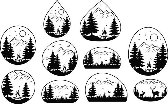 Set of camping vector