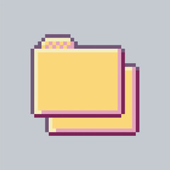 double folder sign in pixel art style with isolated background