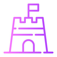 sand castle gradient icon