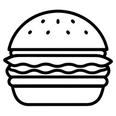 Hamburger Line Art Drawing for Coloring Page