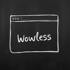 Chalk sketch of browser window with seqrch form and inscription pointlessness