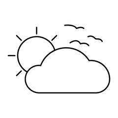 Cloudy Sun outline icon