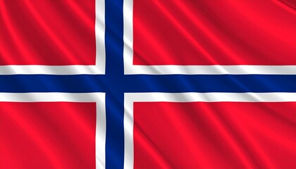 Obraz premium Norway flag background with fluttering texture