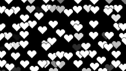 Aesthetic 8-bit heart pattern in neutral tones, ideal for Tumblr-style layouts, themed party invites, or desktop wallpapers.