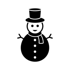 Snowman Icon Vector Flat and Clean Look