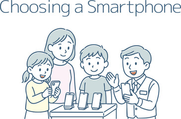 スマホを買いに来た家族