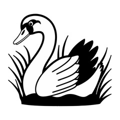 Mallard Duck Silhouette Vector Illustration