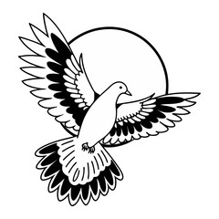Minimalist Dove Artwork Vector Illustration
