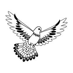 Peace Dove Silhouette Vector Illustration