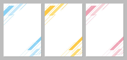 幾何学　フレーム　セット　斜め線　流れ星　スタイリッシュ　縦長