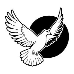 Elegant Dove Flying Vector Illustration