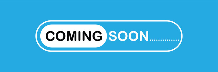 Coming soon banner icon in flat style. Promotion label vector illustration on isolated background. Open poster sign business&nbsp;concept. Vector  Illustration . EPS 20 .