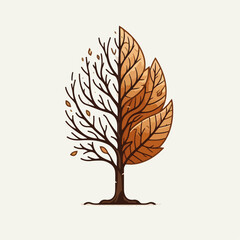 autumn tree vector illustration