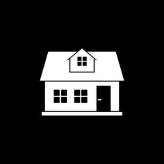 House home icon isolated on black background