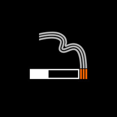Smoking sign icon isolated on black background