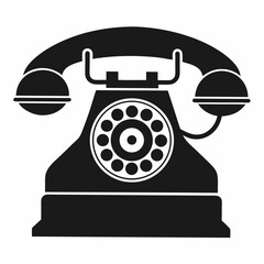 black retro telephone