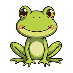 Cute Frog Clip Art Illustration – Fun Cartoon Amphibian Character for Kids and Educational Designs