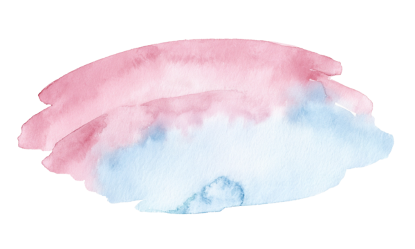 Baby Pink watercolor brush stroke on an isolated background 