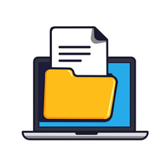 File-sharing pop-up on laptop screen, modern digital connection