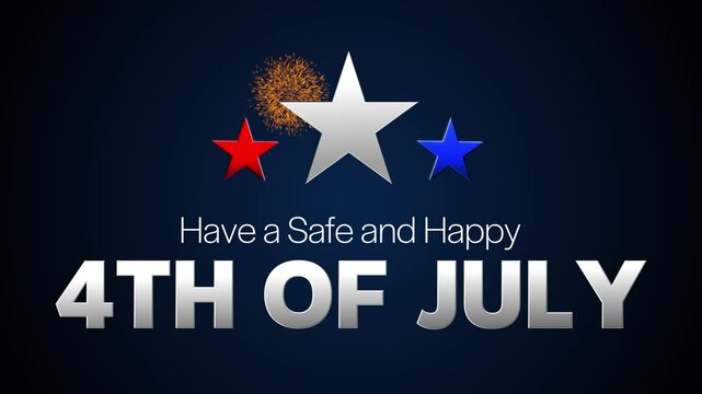 Have a safe and happy 4th of July, motion graphic. Great for websites, video boards, emails and tons more.

