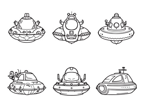 hovercraft line art vector illustration clean simple design