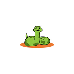 Simple green snake vector illustration
