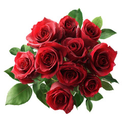 Naklejka premium Blossoming Love: A Perfect Bouquet of Red Roses