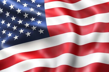 Obraz premium Waving American Flag 3D Render,Patriotic Symbol,National Pride,USA,Stars and Stripes American flag, Patriotism