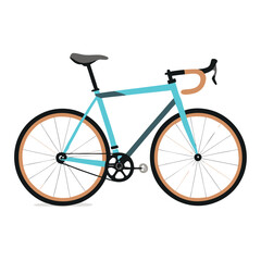 Fototapeta premium Road Bike Side View Vector on White Background, Detailed Bicycle Illustration for Road Cycling 