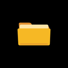 Document folder icon isolated on black background