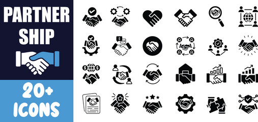 Partnership icons handshake deal agreement collaboration