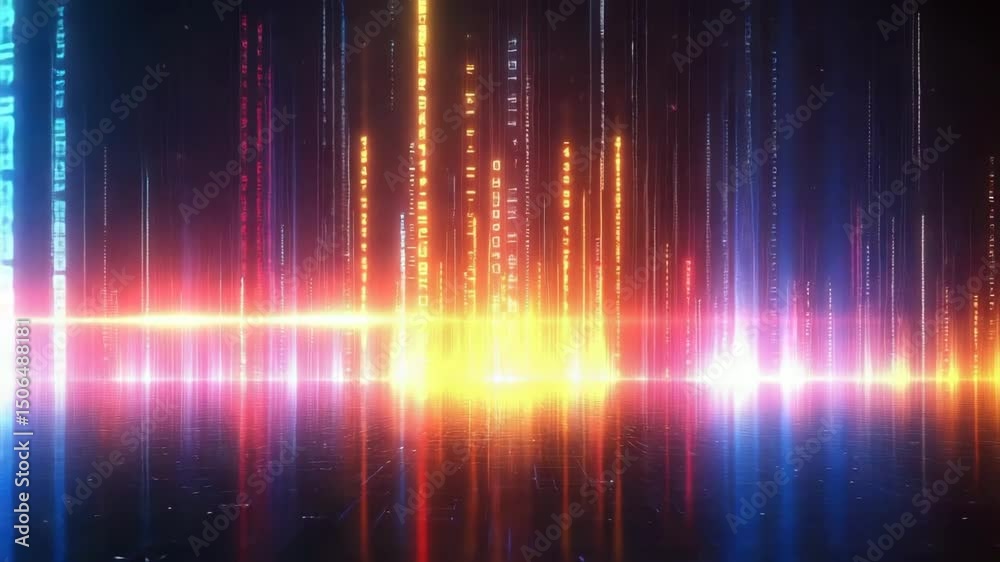 Poster digital circuit: binary code tech background